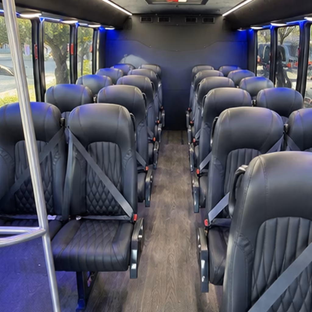 bellflower 30 passenger minibus inside
