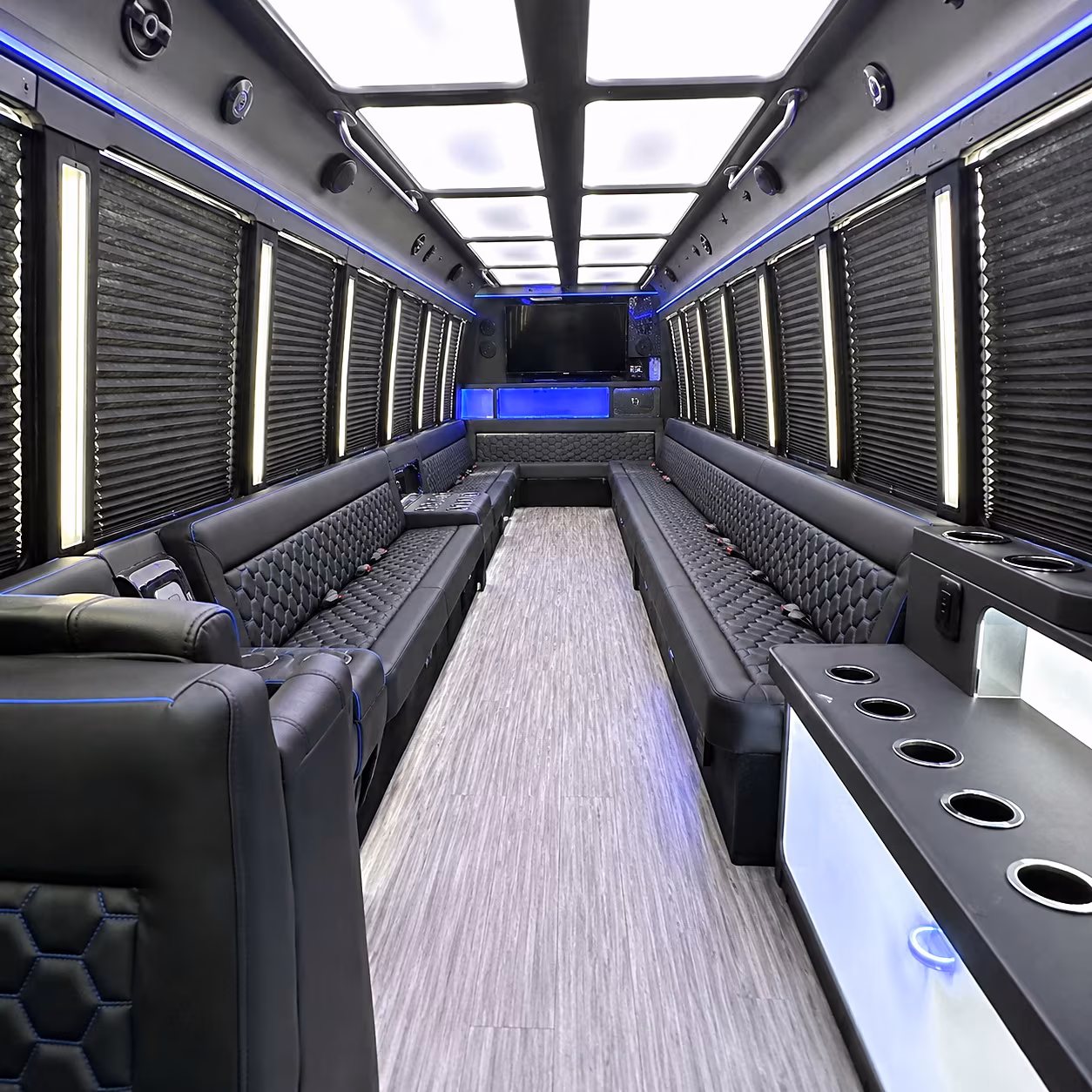 bellflower party bus rental interior