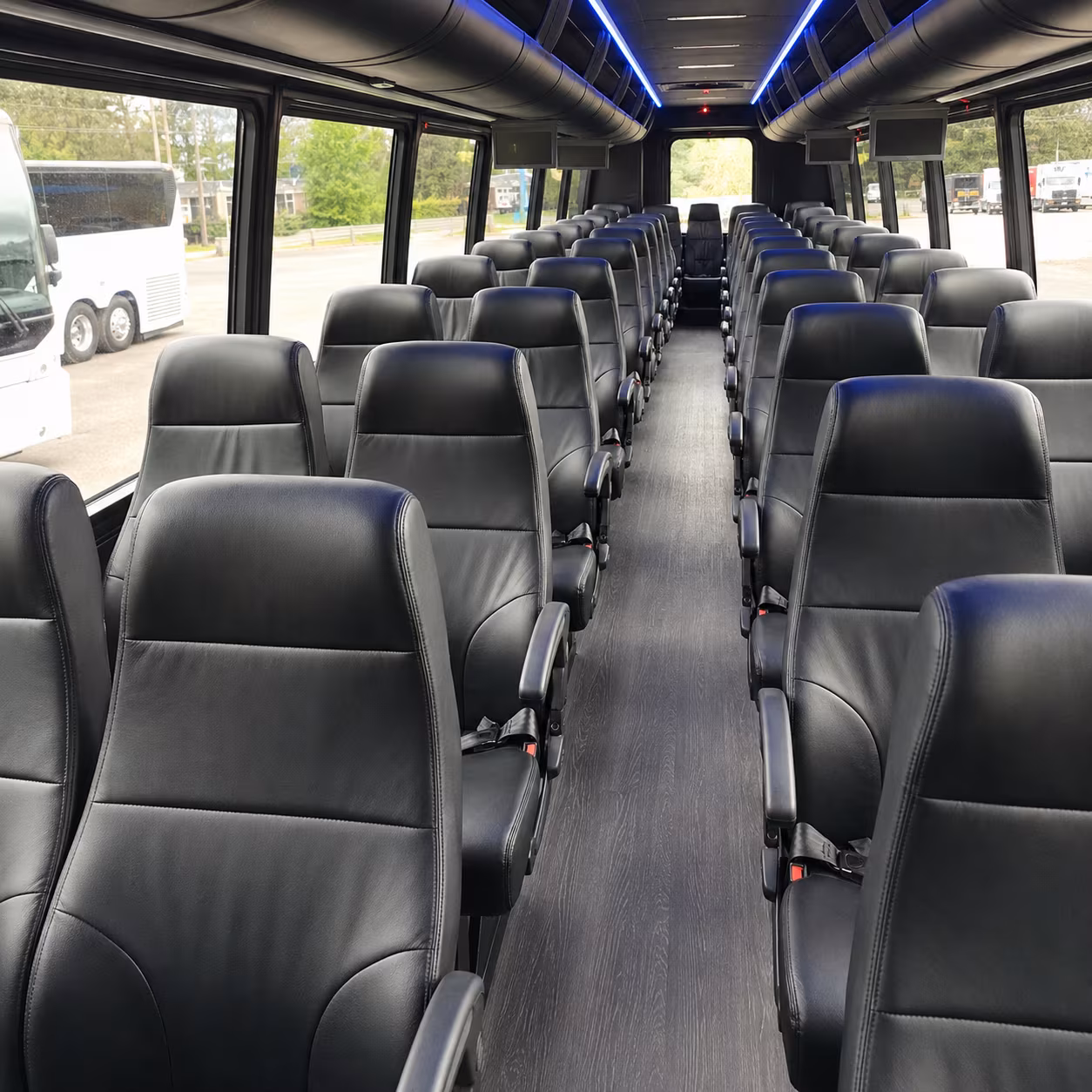 charter buses for large bellflower wedding guest lists